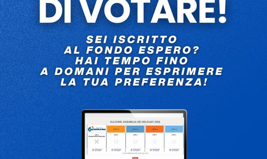 Elezioni FONDO ESPERO: VOTA LA LISTA N.1
